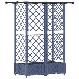 Verhoogde tuinbak met Trellis en Dak Grijs 124 x 40 x 121 cm PP 5