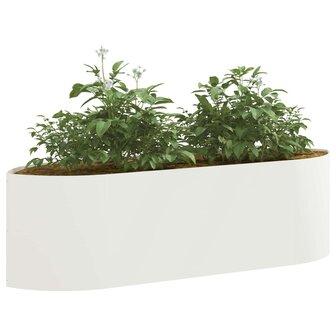 Verhoogd Tuinbed Wit 140 x 40 x 40 cm Staal 3