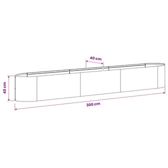 Verhoogd Tuinbed Gegalvaniseerd staal 300 x 40 x 40 cm Staal 8