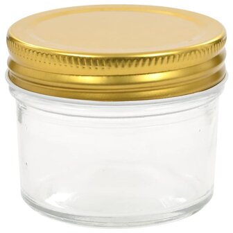 Jampotten met goudkleurige deksels 24 st 110 ml glas 4
