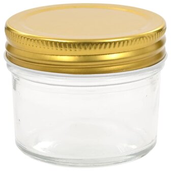 Jampotten met goudkleurige deksels 48 st 110 ml glas 4
