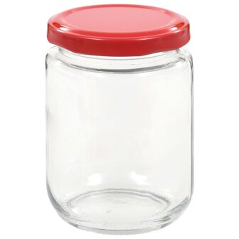 Jampotten met rode deksels 48 st 230 ml glas 4
