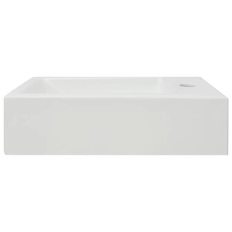 Wastafel met kraangat rechthoekig wit 46x25,5x12 cm keramiek 4