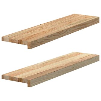 Vensterbanken 2 st onbehandeld 80x20x2 cm massief eikenhout 1