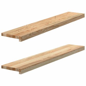 Vensterbanken 2 st onbehandeld 110x20x2 cm massief eikenhout 1