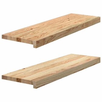 Vensterbanken 2 st onbehandeld 80x25x2 cm massief eikenhout 1