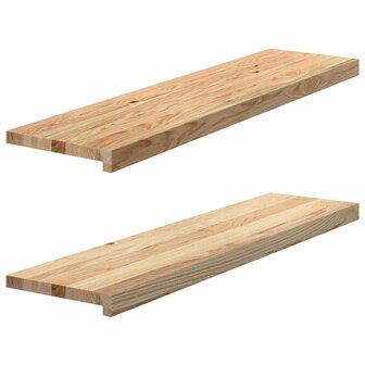 Vensterbanken 2 st onbehandeld 100x30x2 cm massief eikenhout 1