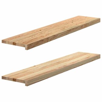 Vensterbanken 2 st onbehandeld 120x30x2 cm massief eikenhout 1