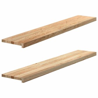 Vensterbanken 2 st onbehandeld 140x30x2 cm massief eikenhout 1