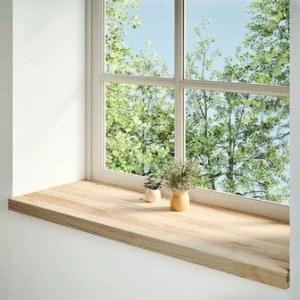 Vensterbanken 2 st onbehandeld 110x40x2 cm massief eikenhout 2