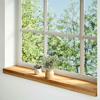 Vensterbanken 2 st 80x15x2 cm massief eikenhout lichtbruin 2