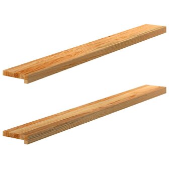 Vensterbanken 2 st 140x15x2 cm massief eikenhout lichtbruin 1