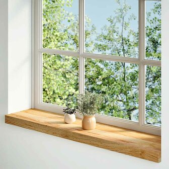 Vensterbanken 2 st 70x20x2 cm massief eikenhout lichtbruin 2