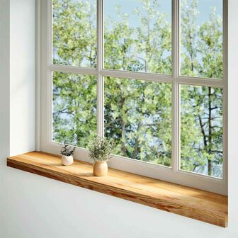 Vensterbanken 2 st 110x20x2 cm massief eikenhout lichtbruin 2