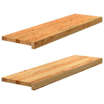 Vensterbanken 2 st 90x25x2 cm massief eikenhout lichtbruin 1