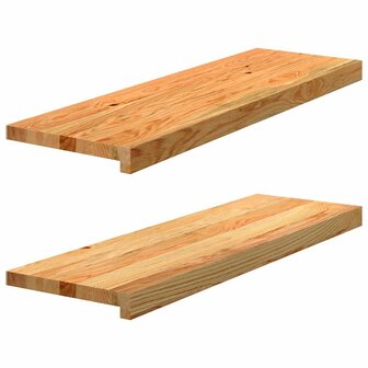 Vensterbanken 2 st 80x30x2 cm massief eikenhout lichtbruin 1