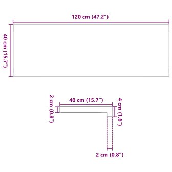 Vensterbanken 2 st 120x40x2 cm massief eikenhout lichtbruin 9