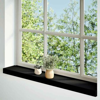 Vensterbanken 2 st 80x15x2 cm massief eikenhout bruin-zwart 2