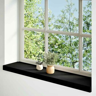 Vensterbanken 2 st 70x20x2 cm massief eikenhout bruin-zwart 2