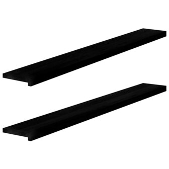 Vensterbanken 2 st 160x20x2 cm massief eikenhout bruin-zwart 1
