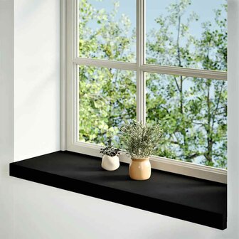 Vensterbanken 2 st 80x30x2 cm massief eikenhout bruin-zwart 2