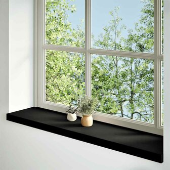 Vensterbanken 2 st 110x30x2 cm massief eikenhout bruin-zwart 2