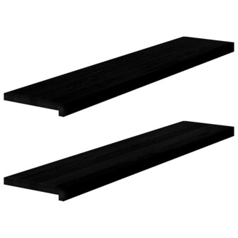 Vensterbanken 2 st 120x30x2 cm massief eikenhout bruin-zwart 1