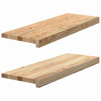 Traptreden 2 st 70x25x2 cm onbehandeld massief eikenhout 2