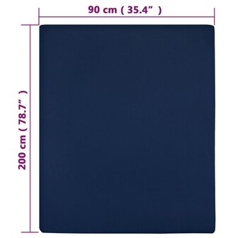 Hoeslaken jersey 90x200 cm katoen marineblauw 4