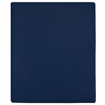Hoeslakens 2 st jersey 100x200 cm katoen marineblauw 1