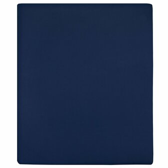 Hoeslaken jersey 160x200 cm katoen marineblauw 1