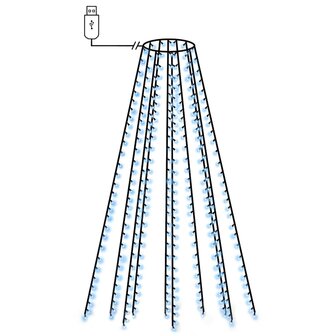 Kerstboomverlichting met 300 LED&amp;apos;s blauw net 300 cm 2
