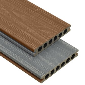 Terrasplanken met accessoires 15 m&amp;sup2; 4 m HKC bruin en grijs 2