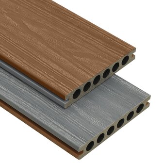 Terrasplanken met accessoires 30 m&amp;sup2; 4 m HKC bruin en grijs 2
