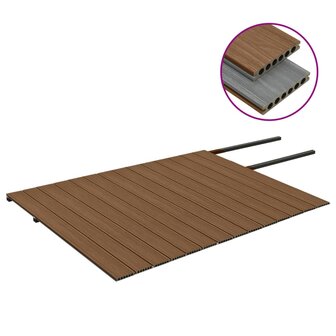 Terrasplanken met accessoires 35 m&amp;sup2; 4 m HKC bruin en grijs 3