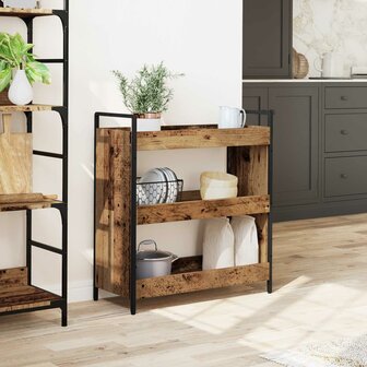 Keukentrolley Oudhout 70 x 30 x 82 cm Bewerkt hout 4