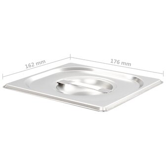 Deksels 8 st voor GN 1/6 schalen roestvrij staal 6