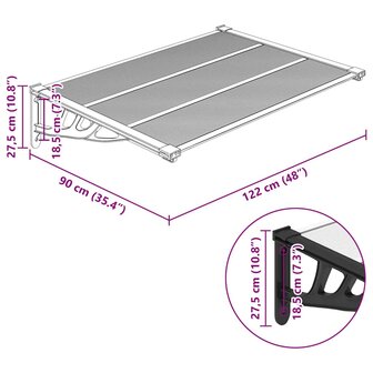 Deurluifel 122x90 cm polycarbonaat zwart en transparant 6
