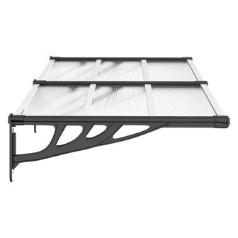 Deurluifel 152,5x90 cm polycarbonaat zwart en transparant 4