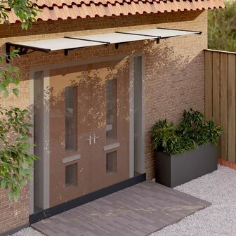 Deurluifel 297,5x90 cm polycarbonaat zwart en transparant 1