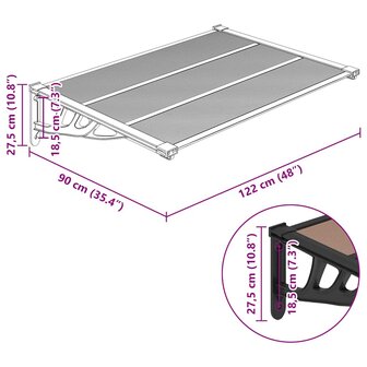 Deurluifel 122x90 cm polycarbonaat zwart 6