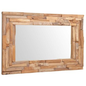 Decoratieve spiegel rechthoekig 90x60 cm teakhout 5