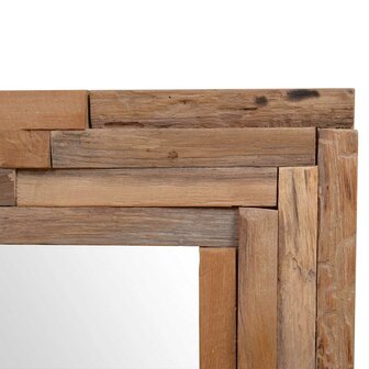 Decoratieve spiegel rechthoekig 90x60 cm teakhout 7