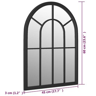 Spiegel 60x45 cm ijzer zwart 6
