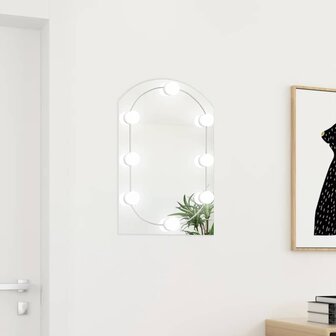 Spiegel met LED-verlichting boog 60x40 cm glas 1