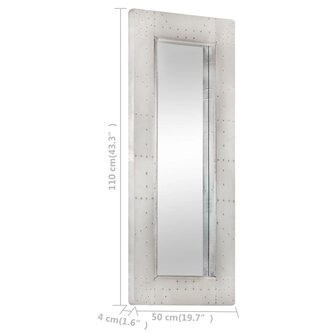 Spiegel luchtvaartstijl 110x50 cm metaal 8