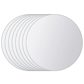 8 st Spiegeltegels rond glas 2