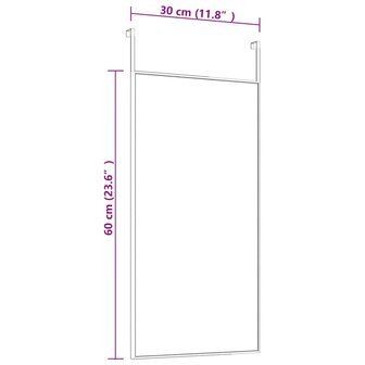 Deurspiegel 30x60 cm glas en aluminium zwart 4