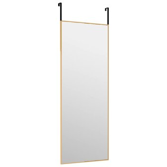 Deurspiegel 30x80 cm glas en aluminium goudkleurig 3