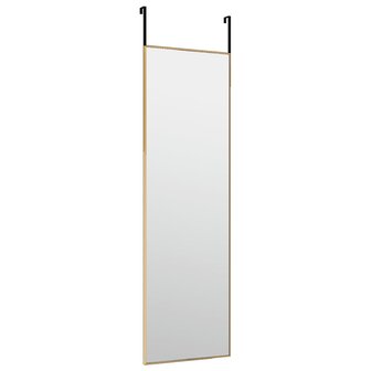 Deurspiegel 30x100 cm glas en aluminium goudkleurig 3